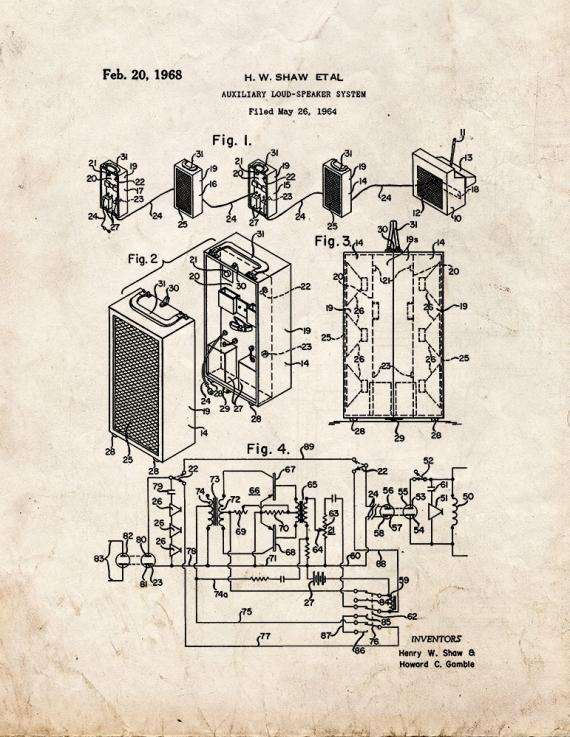 Auxiliary Loud-speaker System Patent Print
