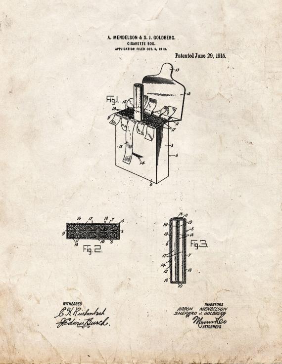Cigarette-box Patent Print