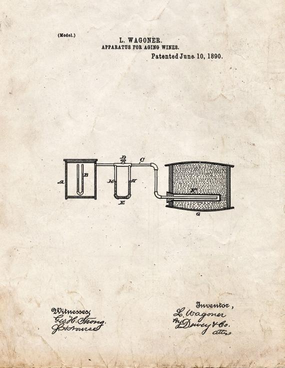 Apparatus For Aging Wines Patent Print