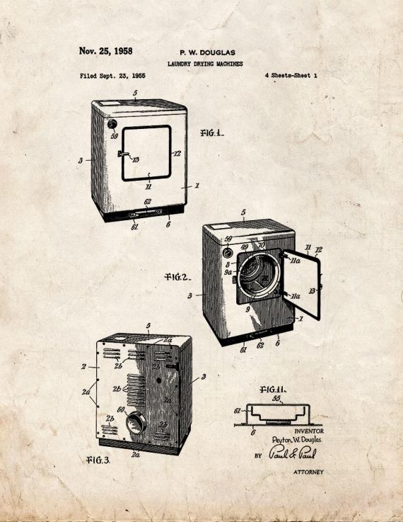 Laundry Drying Machines Patent Print