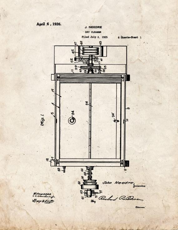 Dry Cleaner Patent Print