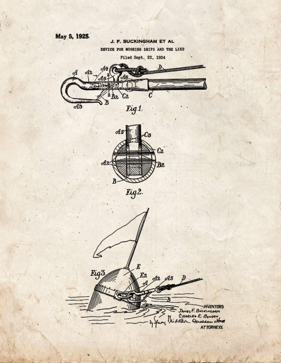 Device for Mooring Ships Patent Print