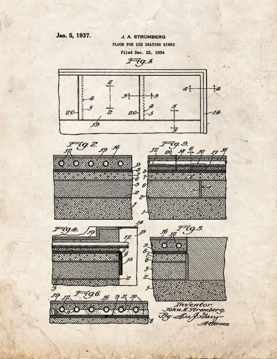 Floor for Ice Skating Rinks Patent Print