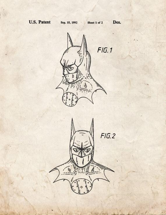 Batman Head Dress Patent Print