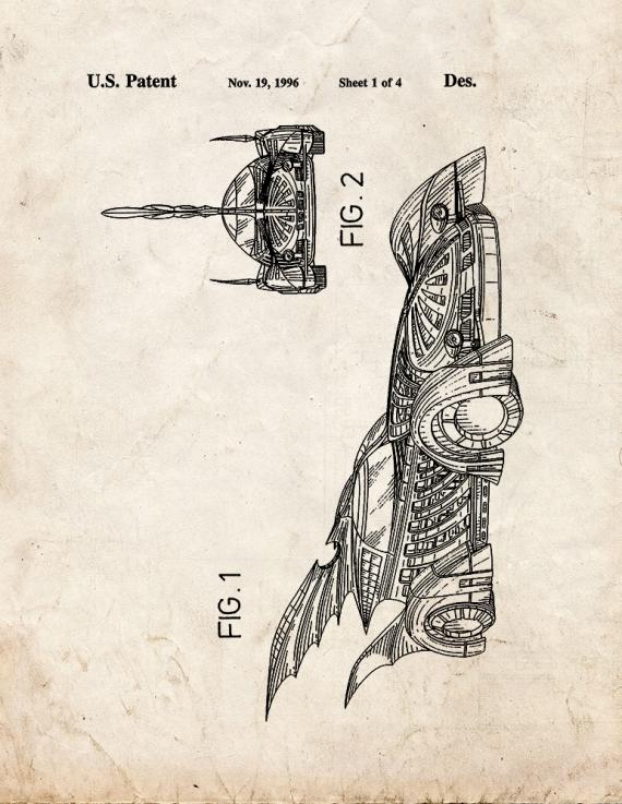 Batman Vehicle Patent Print