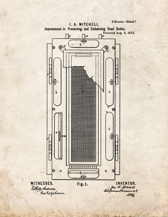 Improvement In Preserving And Embalming Dead Bodies Patent Print