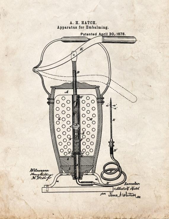 Apparatus For Embalming Patent Print