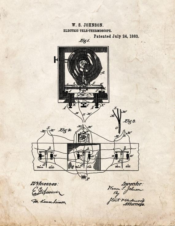 Electric Tele-Thermoscope Patent Print