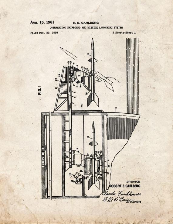 Overhanging Shipboard and Missile Launching System Patent Print