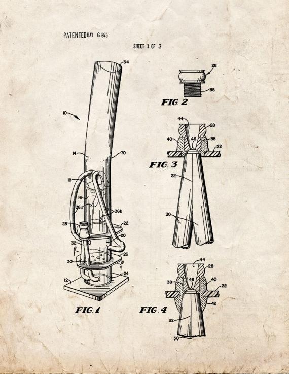 Water Pipe Or Bong Patent Print