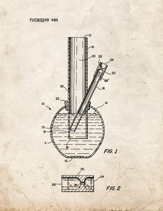 Smoking Device Bong Patent Print
