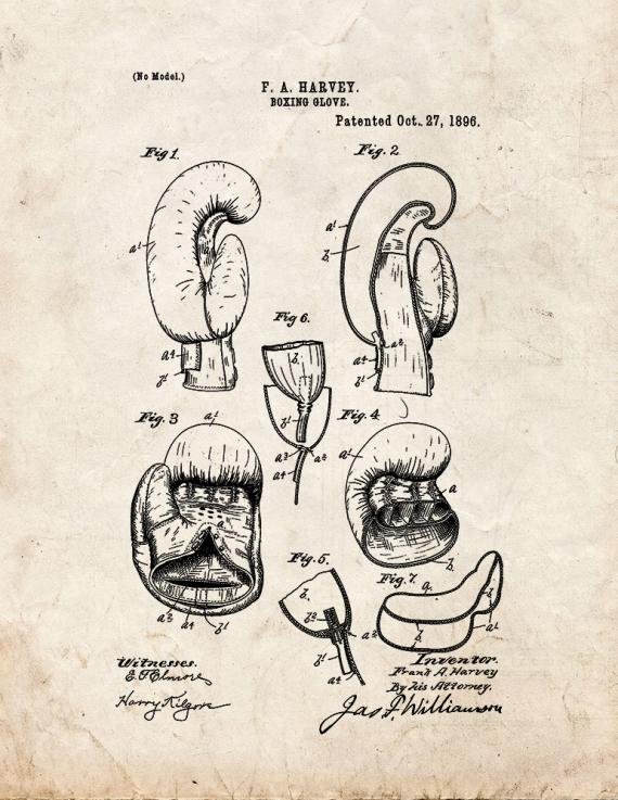 Boxing Glove Patent Print