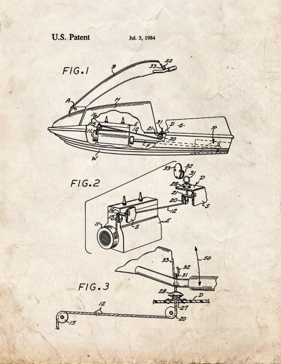 Small Watercraft Starting Arrangement Jetski Patent Print