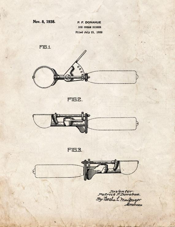 Ice Cream Scooper Patent Print