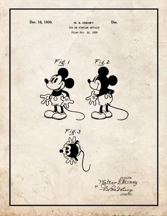 Mickey Mouse Patent Print