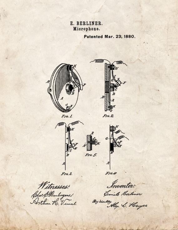 Microphone Patent Print