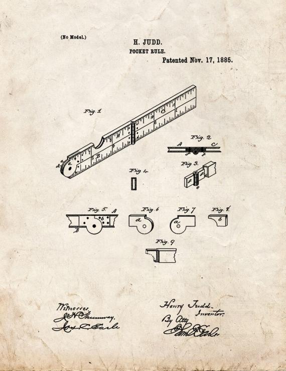 Pocket Rule Patent Print