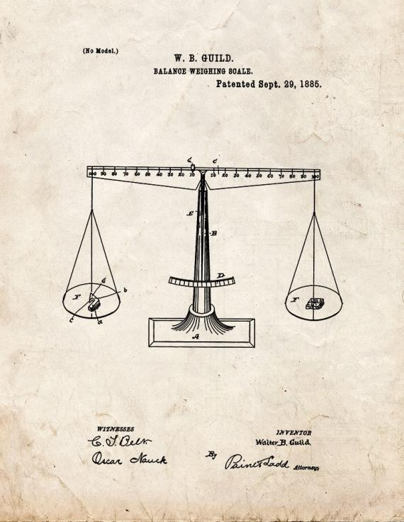 Scales of Justice Patent Print