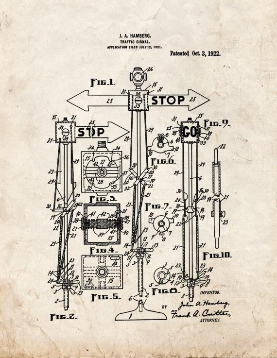 Traffic Signal Patent Print