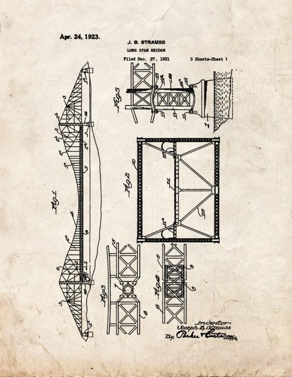Longspan Bridge Patent Print