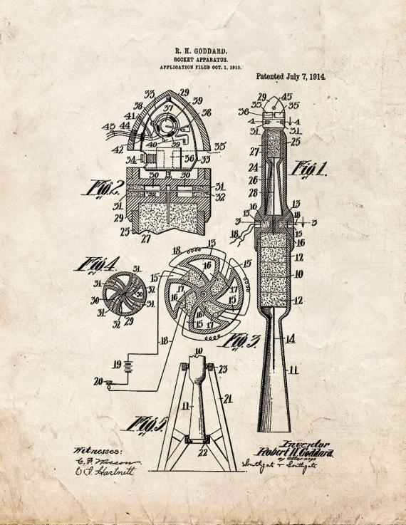 Rocket Apparatus Patent Print