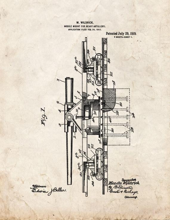 Mobile Mount For Heavy Artillery Patent Print