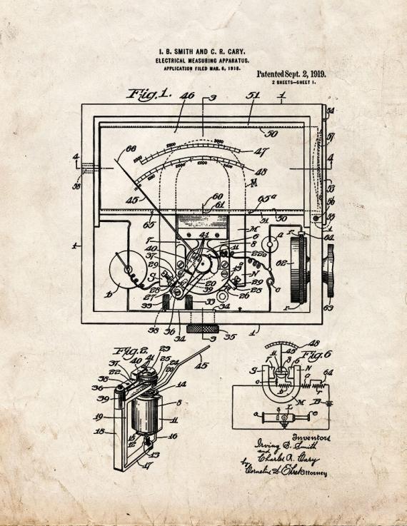 Electrical Measuring Apparatus Patent Print