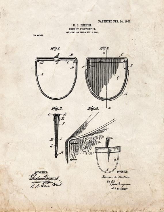 Pocket Protector Patent Print