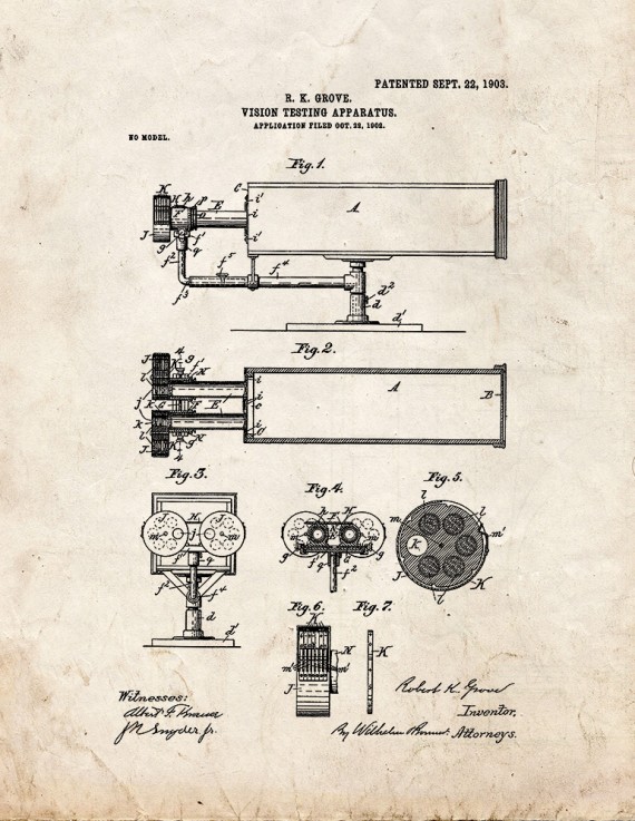 Vision-testing Apparatus Patent Print