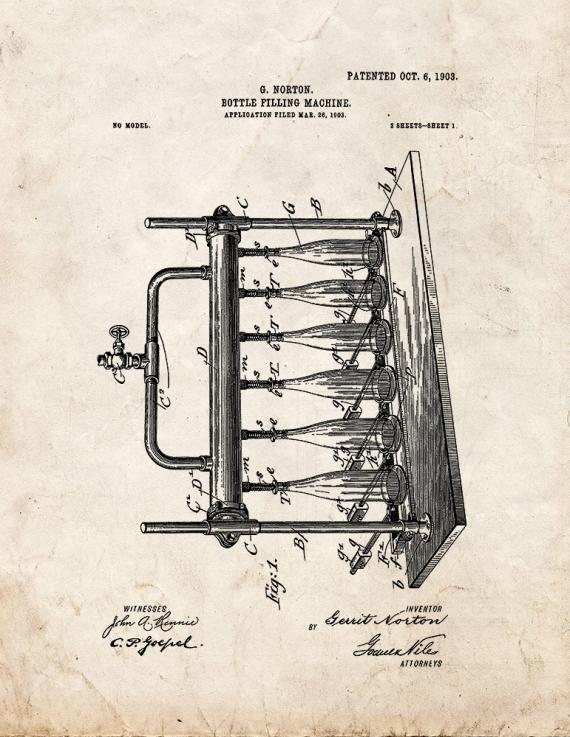 Bottle-filling Machine Patent Print