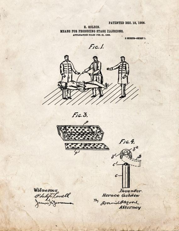 Means For Producing Stage Illusions Patent Print