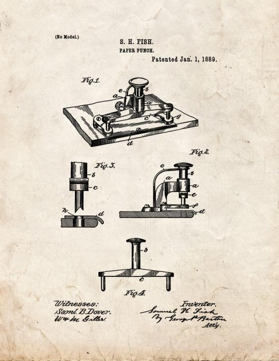 Paper Punch Patent Print