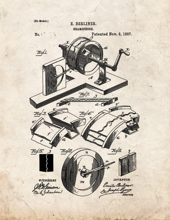 Gramophone Patent Print