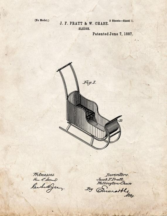 Sleigh Patent Print