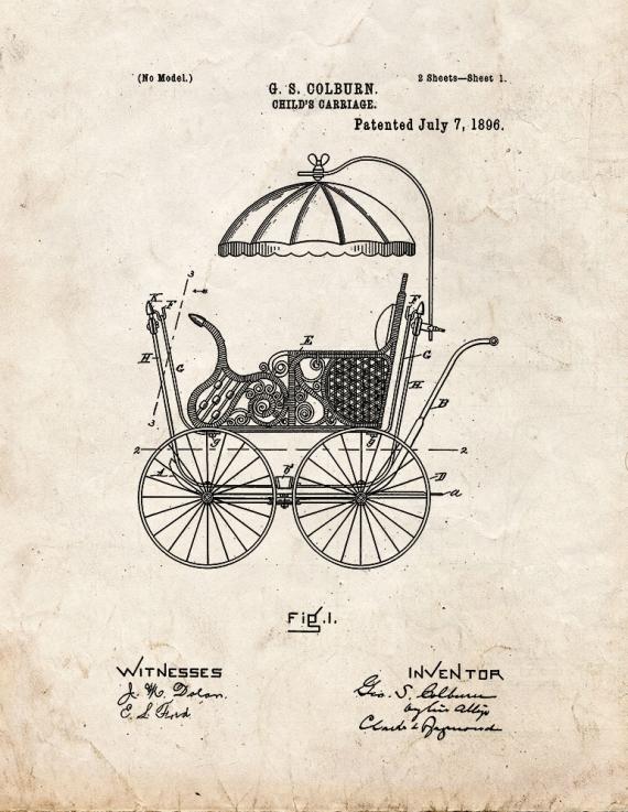 Child's Carriage Patent Print