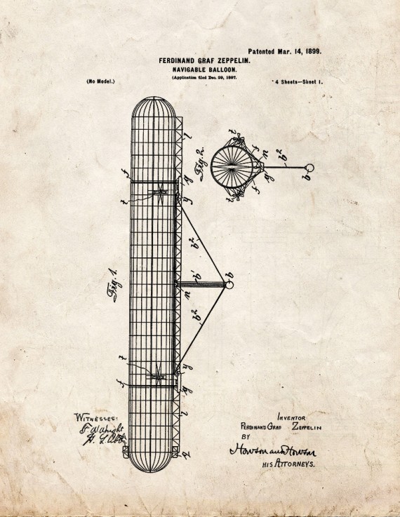 Navigable Balloon Patent Print