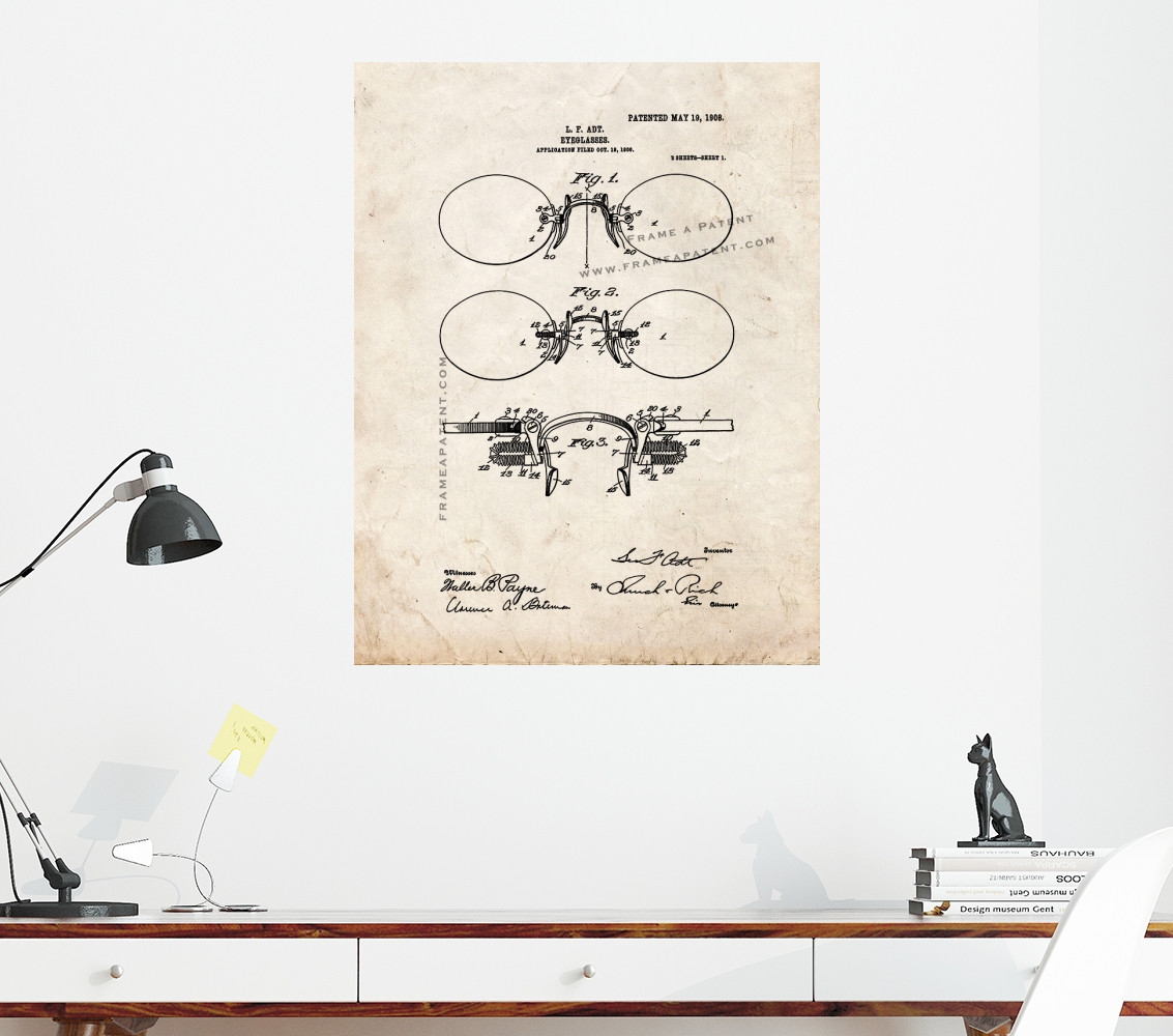 Eyeglasses Patent Print Old Look