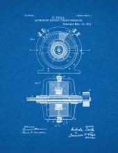 Tesla Alternating Electric Current Generator Patent Print