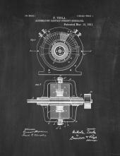 Tesla Alternating Electric Current Generator Patent Print