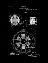 Tesla Alternating Motor Patent Print