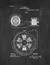 Tesla Alternating Motor Patent Print