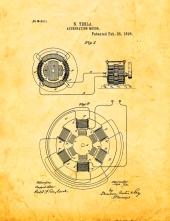 Tesla Alternating Motor Patent Print