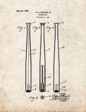 Baseball Bat Patent Print