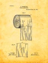 Toilet Paper Roll Patent Print