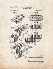 Lego Toy Building Block Patent Print