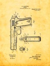 Colt 1911 Gun Patent Print