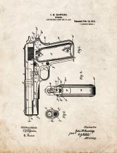 Colt 1911 Gun Patent Print