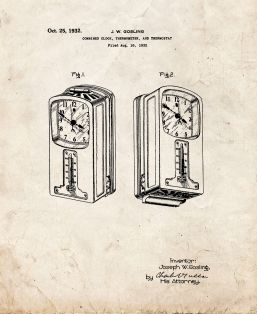 Combined Clock Thermometer Thermostat