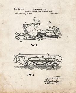 Snowmobile Tread Drive And Suspension System