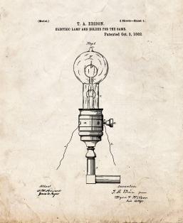 Edison Electric Lamp And Holder For The Same